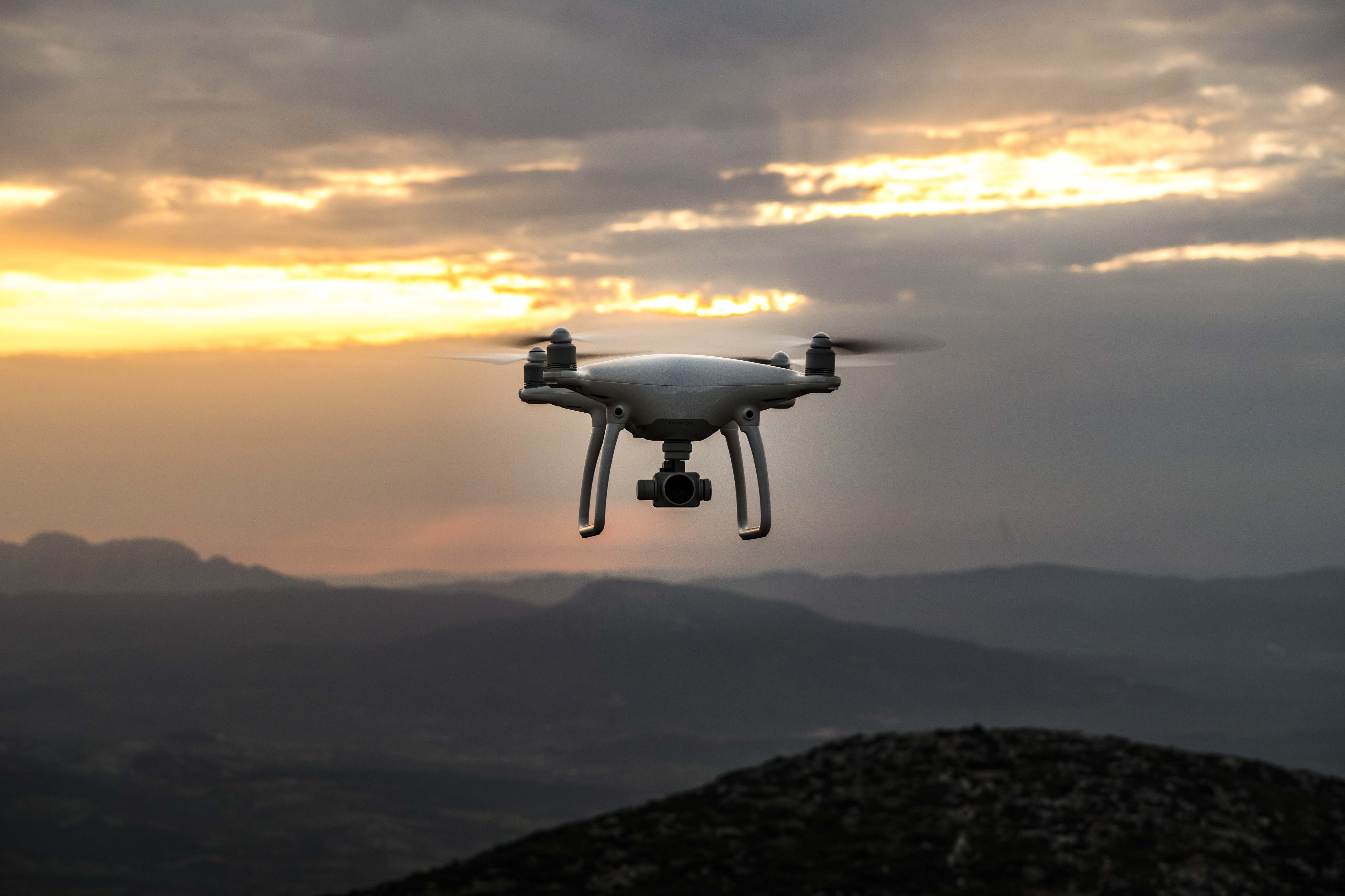 Drone at sunset