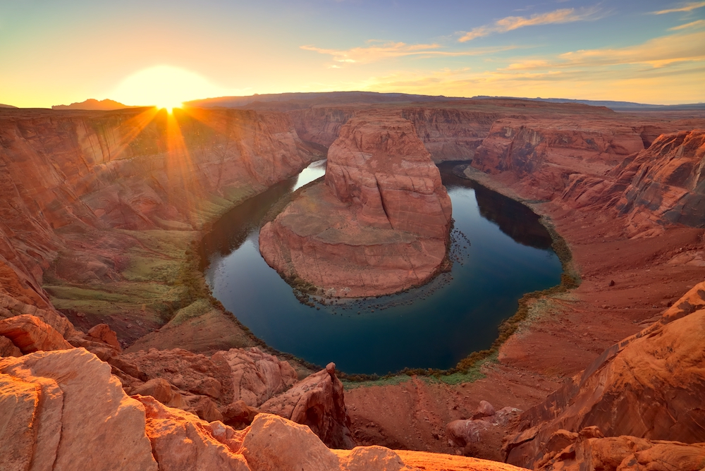 Horseshoe Bend Colorado river sunset